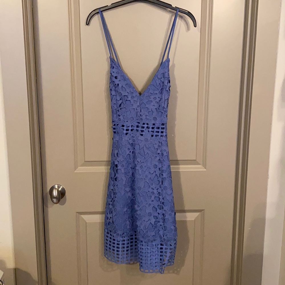 Lovers + Friends Blue Periwinkle Cutout Lace Dress M